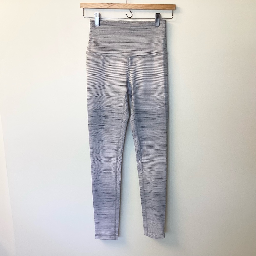 NWOT Zella Striped High Waisted Live In Leggings - Gray/Black/White - XXS